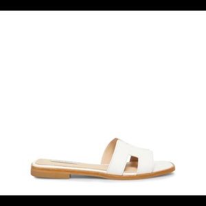 Steve Madden Haydn White Leather Sandal